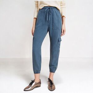 Lyocell Tencel Grisaille Blue Cargo Jogger Pants by Thread & Supply Size Large